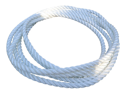 Sailing Rope / Boat Rope, Polyester 3-Strand White, Heat-Set For Improved Performance (Sold By The Metre)