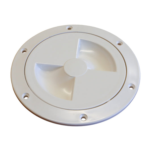 Round Waterproof Hatch Cover, Screw-In With Rubber O-Ring Seal, White Colour