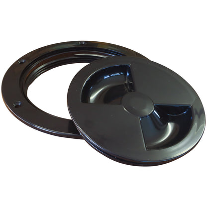 Round Waterproof Hatch Cover, Screw-In With Rubber O-Ring Seal, Black Colour