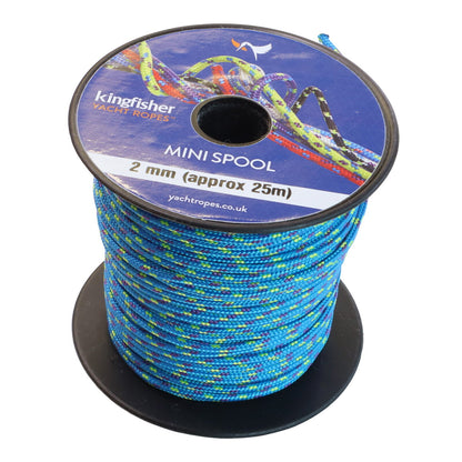 Polyester Braided 25-Metre Mini Spools, 2mm Diameter, In a Range Of Colour Combinations