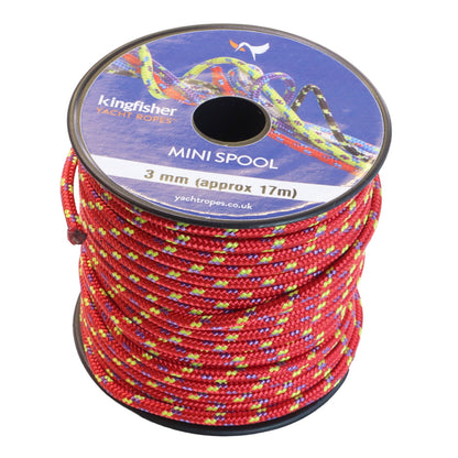 Polyester Braided 17-Metre Mini Spools, 3mm Diameter, In a Range Of Colour Combinations