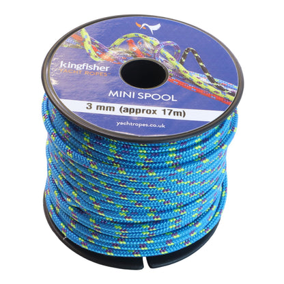 Polyester Braided 17-Metre Mini Spools, 3mm Diameter, In a Range Of Colour Combinations