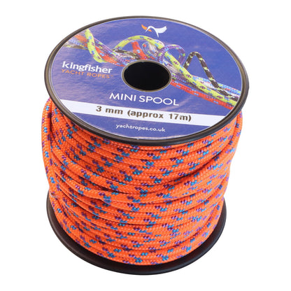 Polyester Braided 17-Metre Mini Spools, 3mm Diameter, In a Range Of Colour Combinations