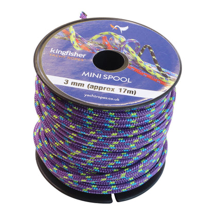 Polyester Braided 17-Metre Mini Spools, 3mm Diameter, In a Range Of Colour Combinations