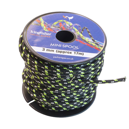 Polyester Braided 17-Metre Mini Spools, 3mm Diameter, In a Range Of Colour Combinations