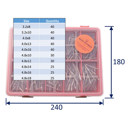 Kit Box Of 316 Stainless Steel Pop Rivets