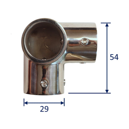 Stainless Steel Tubular 90-Degree Corner Fitting, For Joining Stainless Steel Tubing