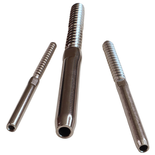 Swage End Fitting For Wire Rope With Wood-Thread, 316 Stainless Steel Swage Fitting