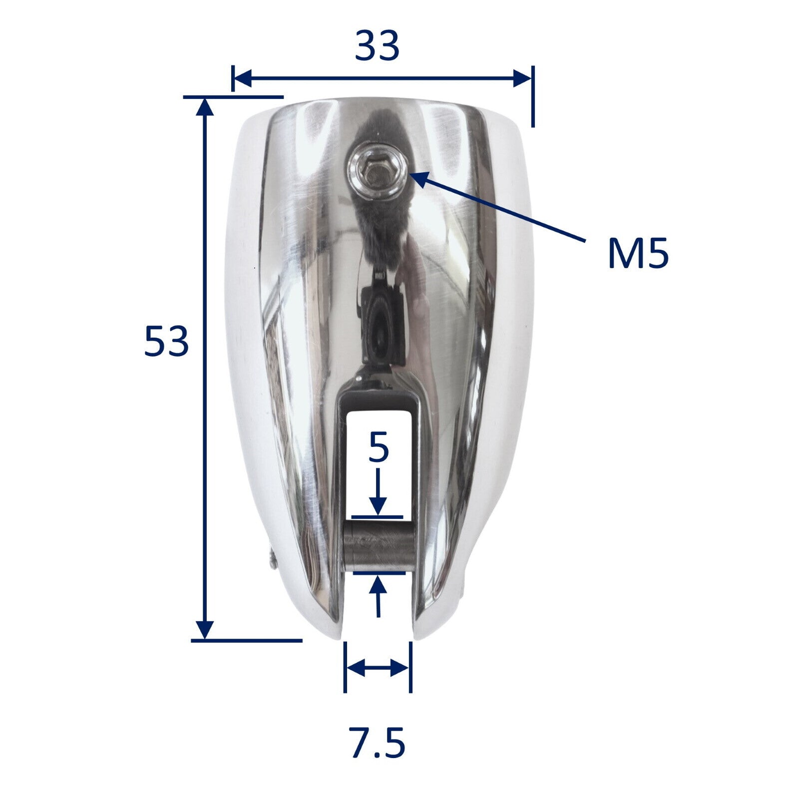 Stainless Steel Tube End Cap With Fork End, Rounded Shape, Polished Fi -  Boat Fittings