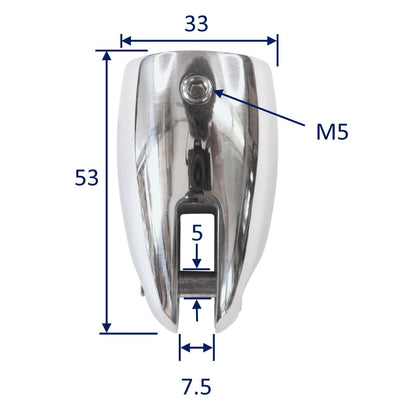 Stainless Steel Tube End Cap With Fork End, Rounded Shape, Polished Finish