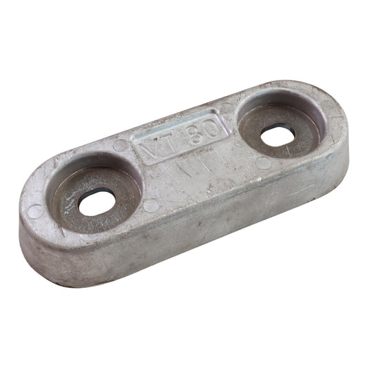 Zinc Sacrificial Anode, Vetus 80 Type For Hull Mounting, In Salt-Water For Corrosion Protection