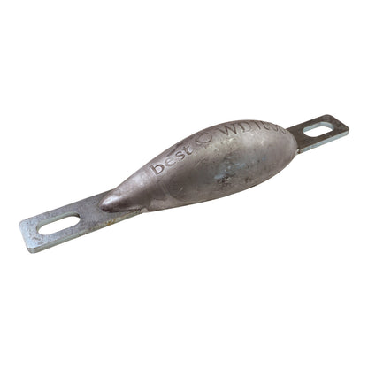 Aluminium Sacrificial Anode, Water-Drop Shape, Smooth Moulded Shape For Less Drag, 750g