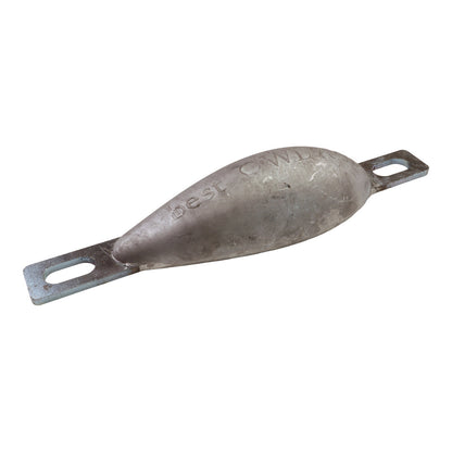 Zinc Sacrificial Anode, Water-Drop Shape, Smooth Moulded Shape For Less Drag, 2Kg