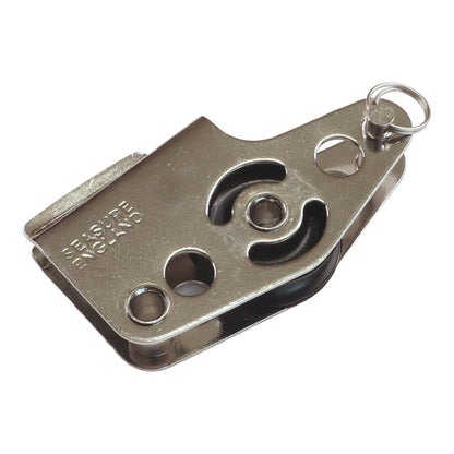 Stainless Steel Small Pulley Block, With Built-In V-Jammer And Becket, Single Block