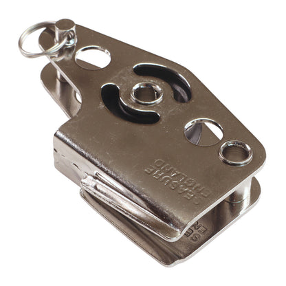 Stainless Steel Small Pulley Block, With Built-In V-Jammer And Becket, Single Block