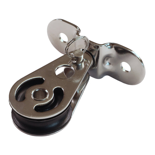 Stainless Steel Small Pulley Block, With Screw Mounting Plate And Swivel