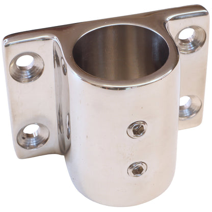 Stainless Steel Tube Flange Mount, Parallel Mount Bracket, 316-Stainless Steel, Polished Finish, Rectangular Mount