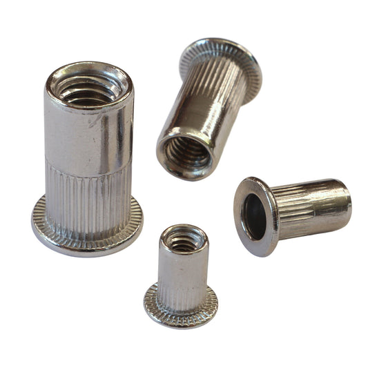 316 Stainless Steel Rivnuts (Flanged), Metric Threaded Nuts For Permanent Riveting in Place