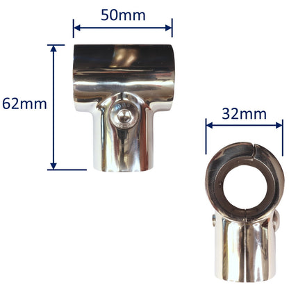 hinged stainless steel t-fitting