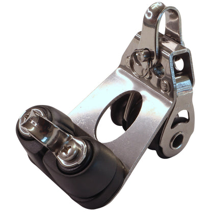 Triple Fixed Pulley Block With Cam Cleat & 20mm Sheave, 316 Stainless Side Plates, Miniox