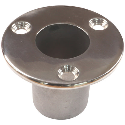 Recessed Deck Tube Holder (30mm diameter), Canopy Frame Mounting In 316 Stainless Steel, Ideal For Canopy Frames / Bini Frames