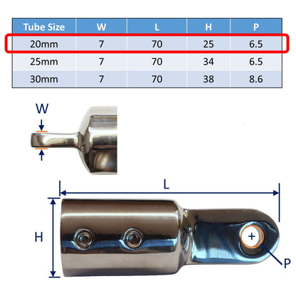 Stainless Steel Tube End Cap, Made From 316 Stainless, With 2 Grub Screw Fixings, Choice Of Diameters