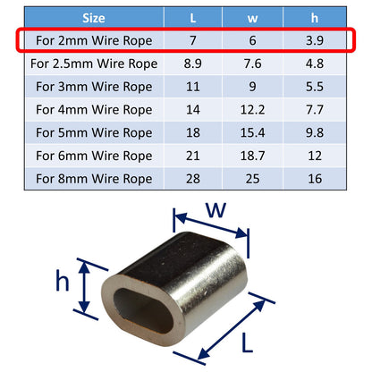 Wire Rope Ferrule, 316 Stainless, Marine Grade Ferrule