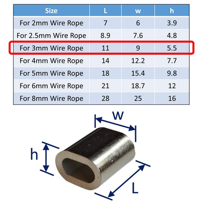 Wire Rope Ferrule, 316 Stainless, Marine Grade Ferrule