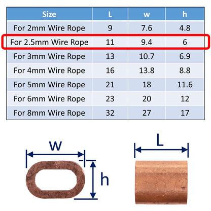 Copper Wire Rope Ferrules