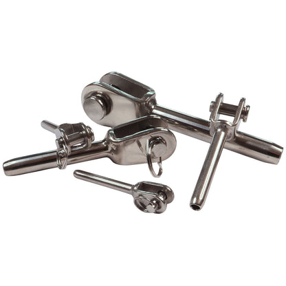 Swage Terminal For Stainless Steel Wire Rope, Fork End With Clevis Pin, Marine Wire Rope Assemblies, 316 Stainless