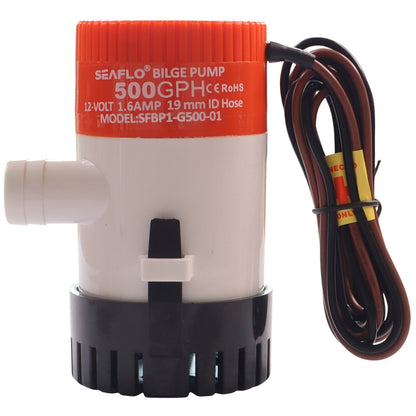 SEAFLO 500 GPH Electric Bilge Pump / Submersible Pump / 12Volt Bilge Pump. Boat Bilge Pump