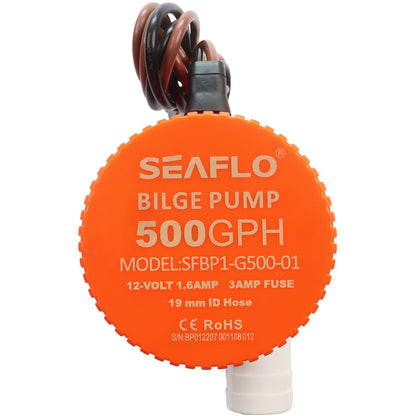 SEAFLO 500 GPH Electric Bilge Pump / Submersible Pump / 12Volt Bilge Pump. Boat Bilge Pump