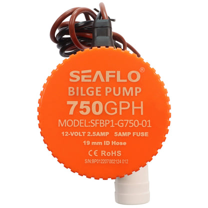 SEAFLO 750 GPH Electric Bilge Pump / Submersible Pump / 12Volt Bilge Pump. Boat Bilge Pump