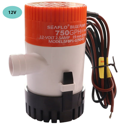 SEAFLO 750 GPH Electric Bilge Pump / Submersible Pump / 12Volt Bilge Pump. Boat Bilge Pump