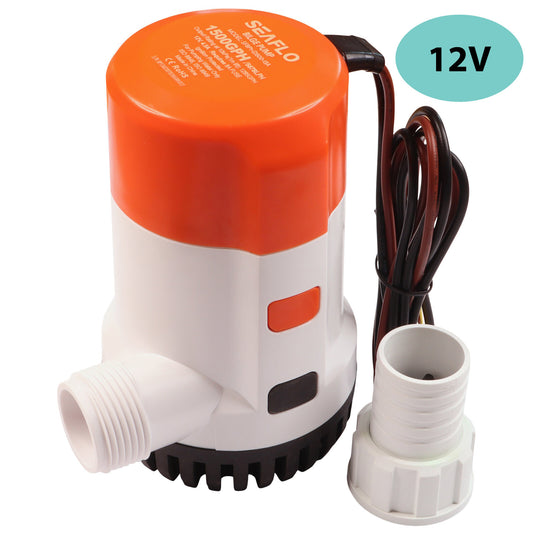 SEAFLO 1500 GPH Electric Bilge Pump / Submersible Pump / 12Volt Bilge Pump. Boat Bilge Pump With Non-Return Valve