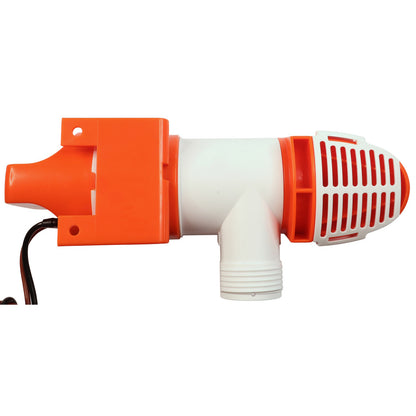 SEAFLO 800 GPH Low Profile Non-Automatic Bilge Pump. Outlet and pump body can rotate 360 degrees / 12 Volts / Horizontal or Vertically Mounted