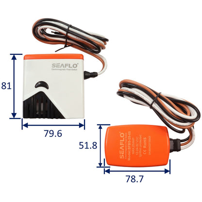 SEAFLO Electromagnetic Float Switch / 12 Volts / Works with non-automatic bilge pumps up to 25 AMPS