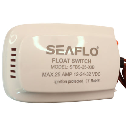 SEAFLO Bilge Pump Float Switch including Strainer Housing, 25A Rating (Mercury Free) Suitable in Fresh and Sea Water