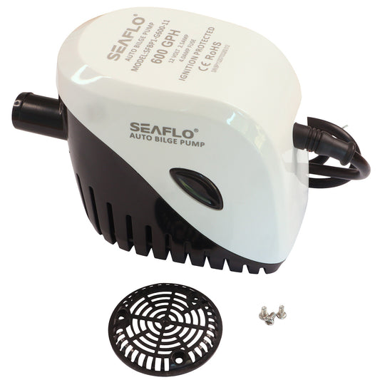 SEAFLO Enclosed Automatic Bilge Pump With Float Switch 600 GPH, 12V Submersible Pump