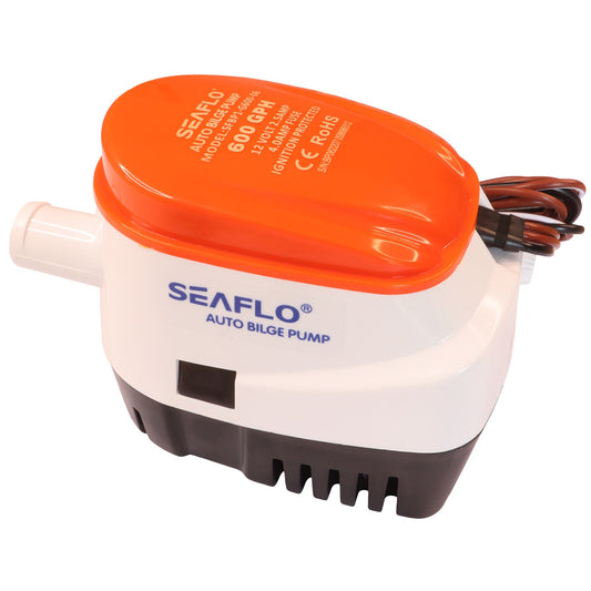 SEAFLO 600 GPH Mechanical Automatic Bilge Pump / Pump and Integral Float Switch / 12Volt Bilge Pump/ Anti-Fouling Impeller