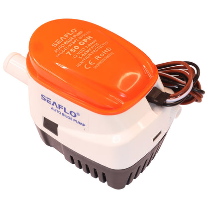 SEAFLO 750 GPH Mechanical Automatic Bilge Pump / Pump and Integral Float Switch / 12 Volt Bilge Pump/ Anti-Fouling Impeller