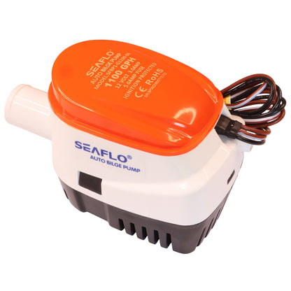 SEAFLO 1100 GPH Mechanical Automatic Bilge Pump / Pump and Integral Float Switch / 12 Volt Bilge Pump/ Anti-Fouling Impeller