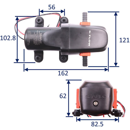 SEAFLO Water Pressure Pump / 12 Volts / Diaphragm pump / Self Priming With Pressure Activated Cut-Off Switch