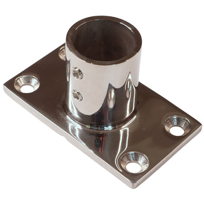 Tube Mounting Support, Flanged 316 Stainless Steel 90-Degree Tube Mounting Socket With Rectangular Base