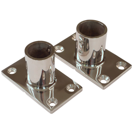 Tube Mounting Support, Flanged 316 Stainless Steel 90-Degree Tube Mounting Socket With Rectangular Base