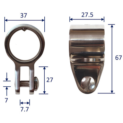 Stainless Steel Round Tube Connection Bracket For Lug Attachment, In 316 Stainless Steel