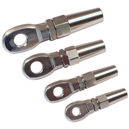 Wire Rope End Terminal Eye End, 316 Stainless Steel Wire Rope Terminal With Mechanical Grip Connection