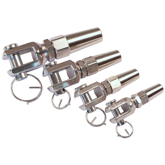 Wire Rope End Terminal Fork End, 316 Stainless Steel Wire Rope Terminal With Mechanical Grip Connection