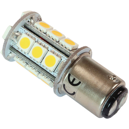 Interior LED Bulb, BA15D Fitting, Warm White, 279 Lumen, 23W, 10-30V DC, Double Contact Base, 21 LED