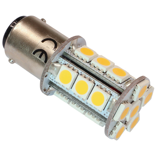 Interior LED Bulb, BA15D Fitting, Warm White, 279 Lumen, 23W, 10-30V DC, Double Contact Base, 21 LED